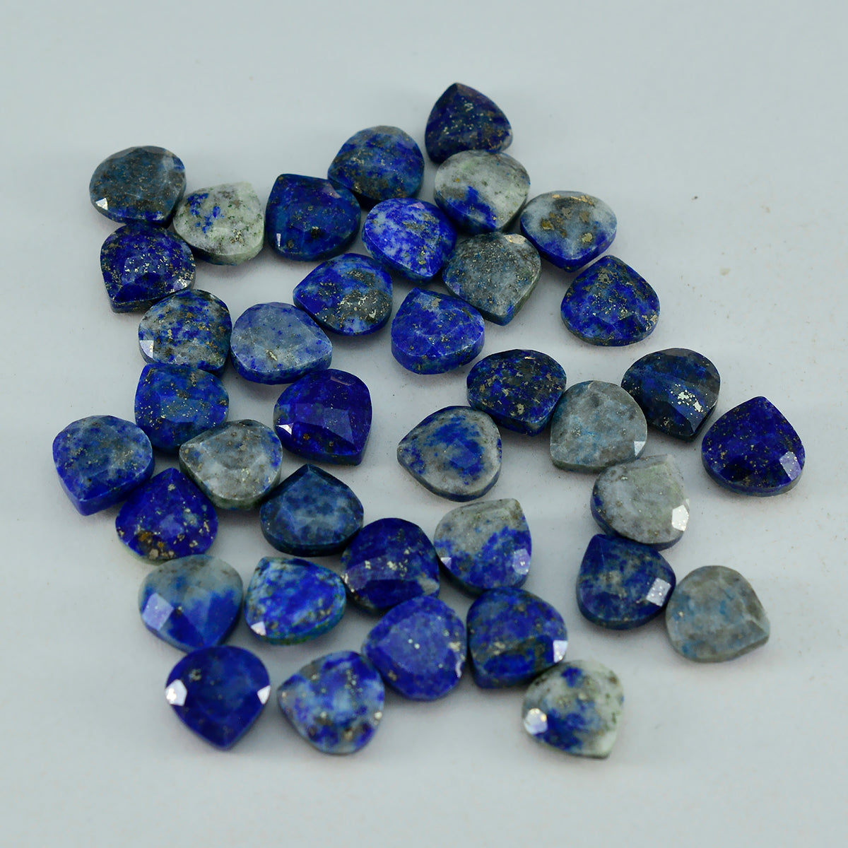 Riyogems, 1 pieza, lapislázuli azul natural facetado, 12x12mm, forma de corazón, piedra de calidad increíble