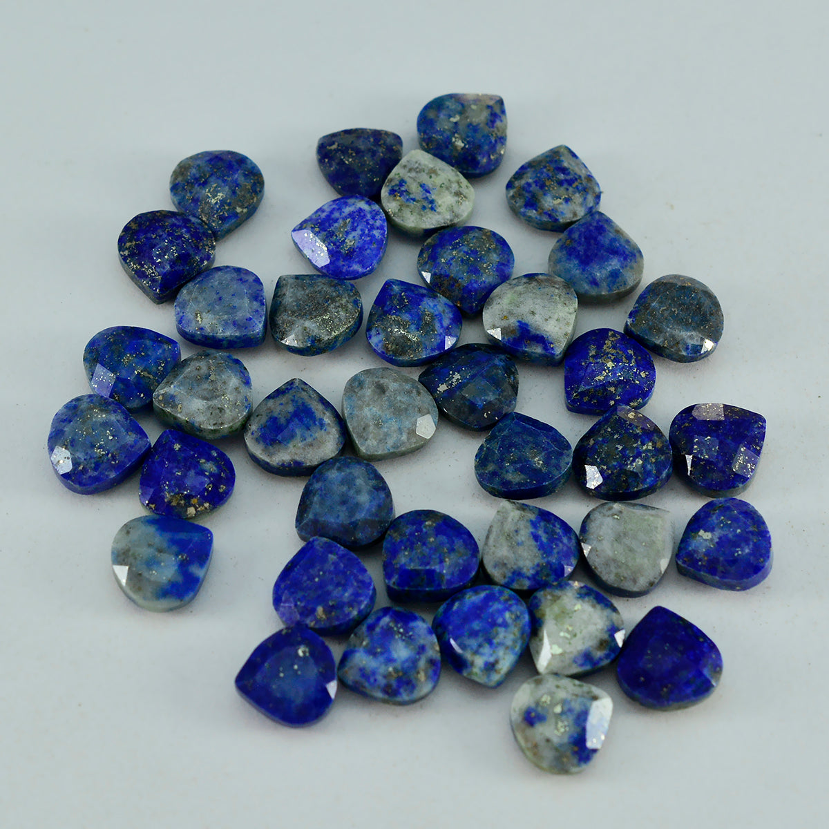 riyogems 1pc real blue lapis lazuli faceted 13x13 mm heart shape beauty quality gemstone