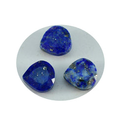 riyogems 1pc 本物のブルー ラピスラズリ ファセット 14x14 mm ハート形の素晴らしい品質のルース宝石