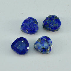 Riyogems 1PC Genuine Blue Lapis Lazuli Faceted 14x14 mm Heart Shape amazing Quality Loose Gem