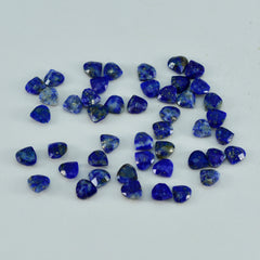 riyogems 1pc real blue lapis lazuli faceted 4x4 mm heart shape lovely quality stone