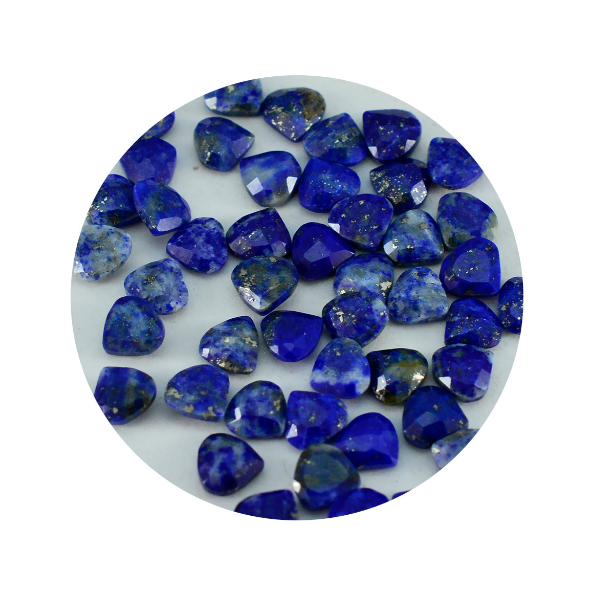 Riyogems 1PC Genuine Blue Lapis Lazuli Faceted 5x5 mm Heart Shape handsome Quality Gemstone
