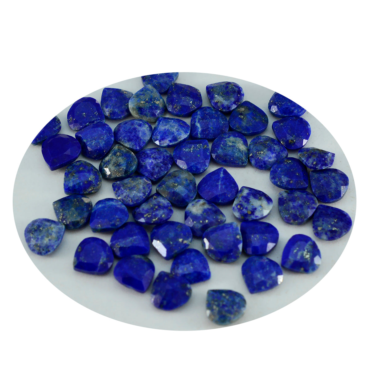 Riyogems 1PC Real Blue Lapis Lazuli Faceted 7x7 mm Heart Shape fantastic Quality Loose Gems