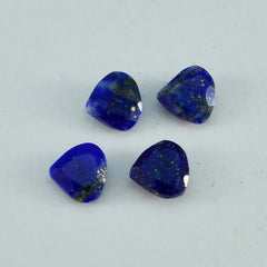 Riyogems 1PC Echte Blauwe Lapis Lazuli Facet 8x8 mm Hartvorm verrassende Kwaliteit Losse Steen