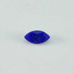 Riyogems 1 pièce de lapis-lazuli bleu véritable à facettes 10x20mm en forme de marquise, pierres précieuses en vrac de belle qualité
