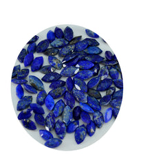 Riyogems, 1 pieza, lapislázuli azul natural facetado, 2x4mm, forma de marquesa, gemas sueltas de buena calidad