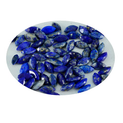 Riyogems 1PC Real Blue Lapis Lazuli Faceted 3x6 mm Marquise Shape A Quality Loose Stone