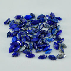 Riyogems, 1 pieza, lapislázuli azul real facetado, 3x6mm, forma de marquesa, piedra suelta de calidad
