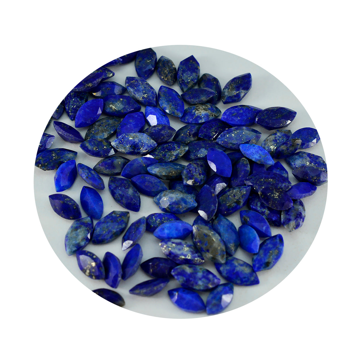 Riyogems 1pc véritable lapis lazuli bleu à facettes 4x8mm forme marquise aa qualité pierre précieuse en vrac