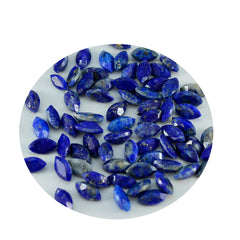 Riyogems, 1 pieza, lapislázuli azul natural facetado, 5x10mm, forma de marquesa, gema de calidad AAA