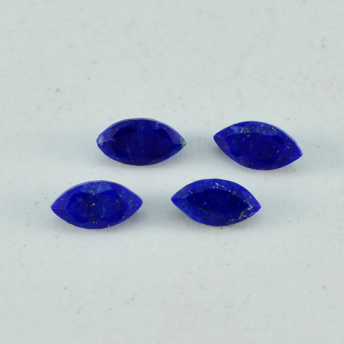 Riyogems 1 Stück natürlicher blauer Lapislazuli, facettiert, 8 x 16 mm, Marquise-Form, A1-Qualitätsedelstein