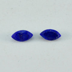 Riyogems, 1 pieza, lapislázuli azul real facetado, 9x18mm, forma de marquesa, gema suelta de buena calidad