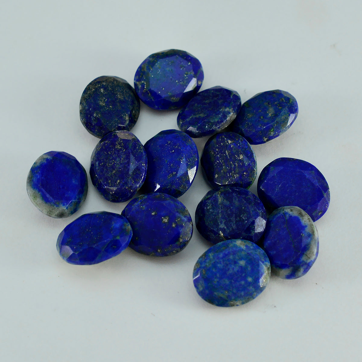 Riyogems 1PC Natural Blue Lapis Lazuli Faceted 10x14 mm Oval Shape lovely Quality Loose Gemstone