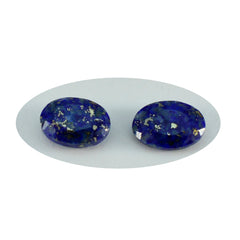 Riyogems 1pc lapis lazuli bleu naturel à facettes 5x7mm forme ovale belles pierres précieuses de qualité
