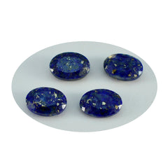 Riyogems 1 Stück echter blauer Lapislazuli, facettiert, 6 x 8 mm, ovale Form, gut aussehender Qualitätsstein