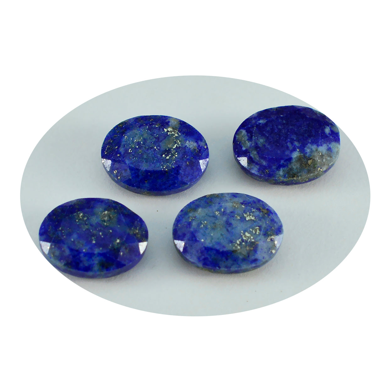 Riyogems 1PC Natural Blue Lapis Lazuli Faceted 8x10 mm Oval Shape excellent Quality Loose Gem