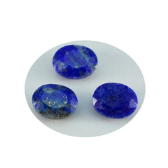 Riyogems 1 Stück echter blauer Lapislazuli, facettiert, 9 x 11 mm, ovale Form, hübsche lose Edelsteine von hoher Qualität
