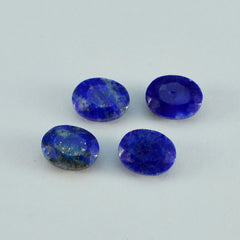 Riyogems 1PC Real Blue Lapis Lazuli Faceted 9x11 mm Oval Shape pretty Quality Loose Gems