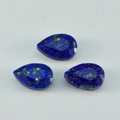 Riyogems 1PC Real Blue Lapis Lazuli Faceted 10x14 mm Pear Shape superb Quality Loose Stone