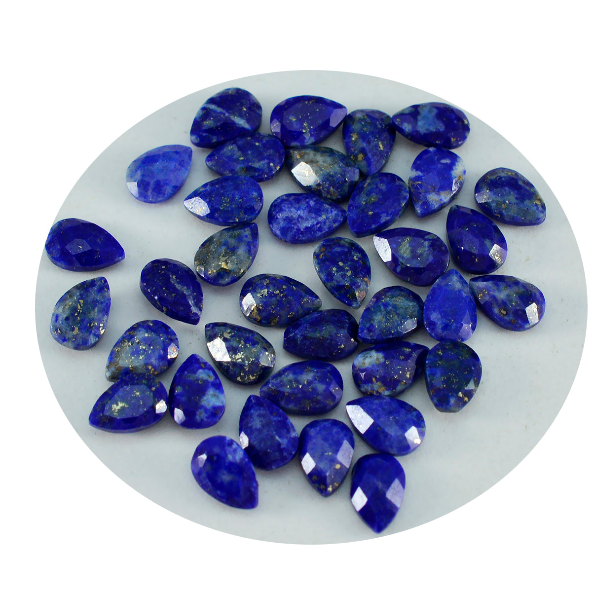 Riyogems 1 pièce de lapis-lazuli bleu véritable à facettes 3x5mm en forme de poire, pierres précieuses de grande qualité