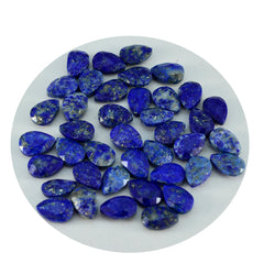 Riyogems 1 Stück natürlicher blauer Lapislazuli, facettiert, 4 x 6 mm, Birnenform, fantastischer Qualitätsstein