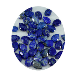 Riyogems 1PC Real Blue Lapis Lazuli Faceted 5x7 mm Pear Shape startling Quality Gemstone