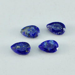 Riyogems 1PC Genuine Blue Lapis Lazuli Faceted 6x9 mm Pear Shape wonderful Quality Loose Gem