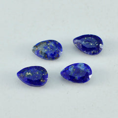 riyogems 1pc genuine blue lapis lazuli faceted 6x9 mm pear shape wonderful quality loose gem