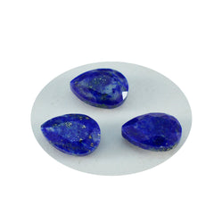 Riyogems 1PC Natural Blue Lapis Lazuli Faceted 8x12 mm Pear Shape sweet Quality Loose Gems