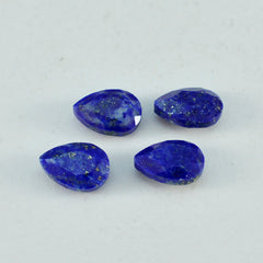 Riyogems 1PC Natural Blue Lapis Lazuli Faceted 8x12 mm Pear Shape sweet Quality Loose Gems