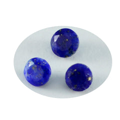 Riyogems 1 pièce de lapis-lazuli bleu véritable à facettes 10x10mm forme ronde a + 1 qualité pierre précieuse en vrac