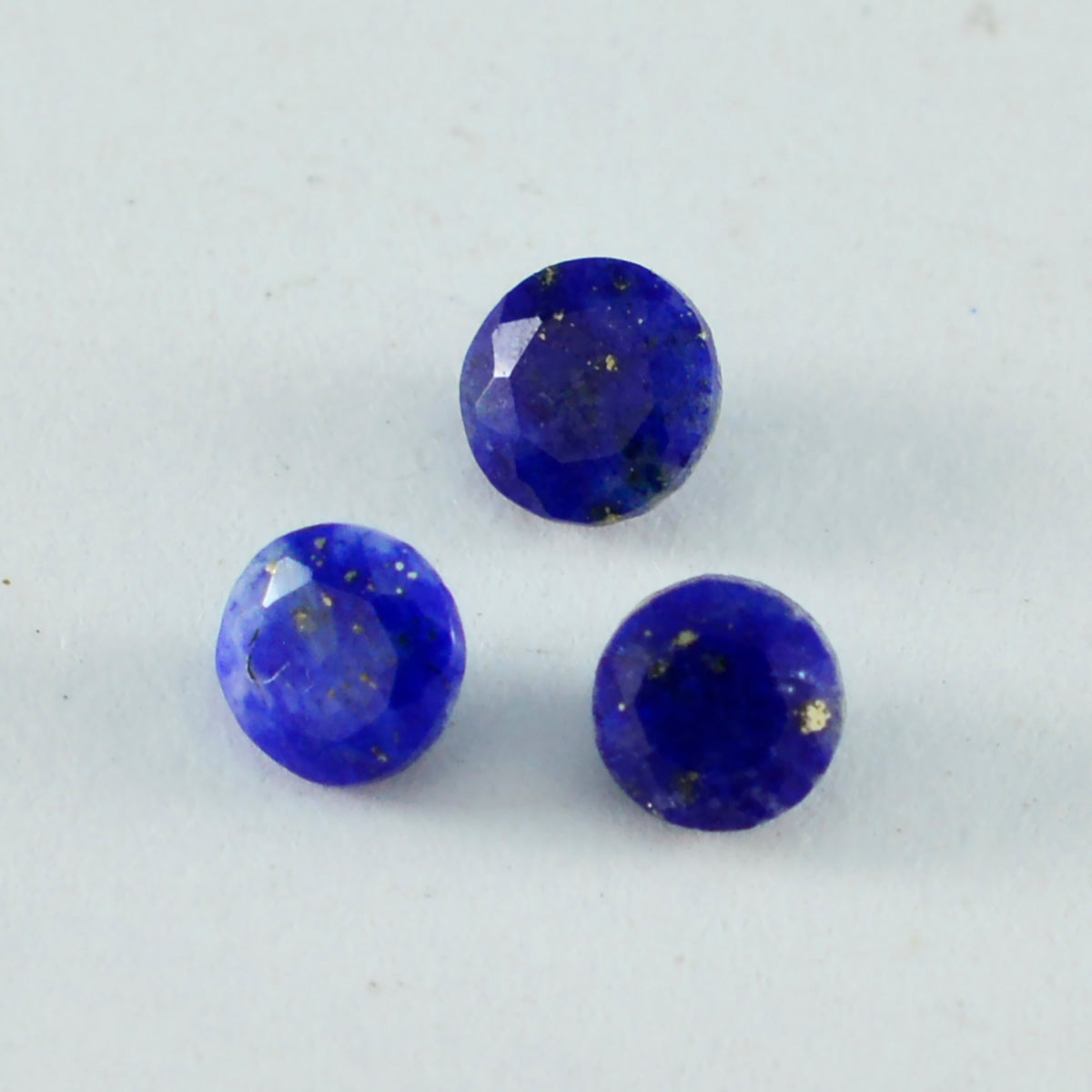 Riyogems 1 pièce de lapis-lazuli bleu véritable à facettes 10x10mm forme ronde a + 1 qualité pierre précieuse en vrac