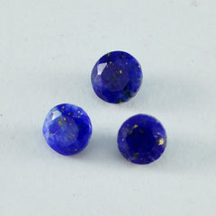 Riyogems 1PC Echte Blauwe Lapis Lazuli Facet 10x10 mm Ronde Vorm A+1 Kwaliteit Losse Edelsteen