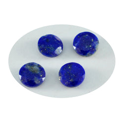 Riyogems 1 Stück echter blauer Lapislazuli, facettiert, 11 x 11 mm, runde Form, A1-Qualitäts-Edelstein