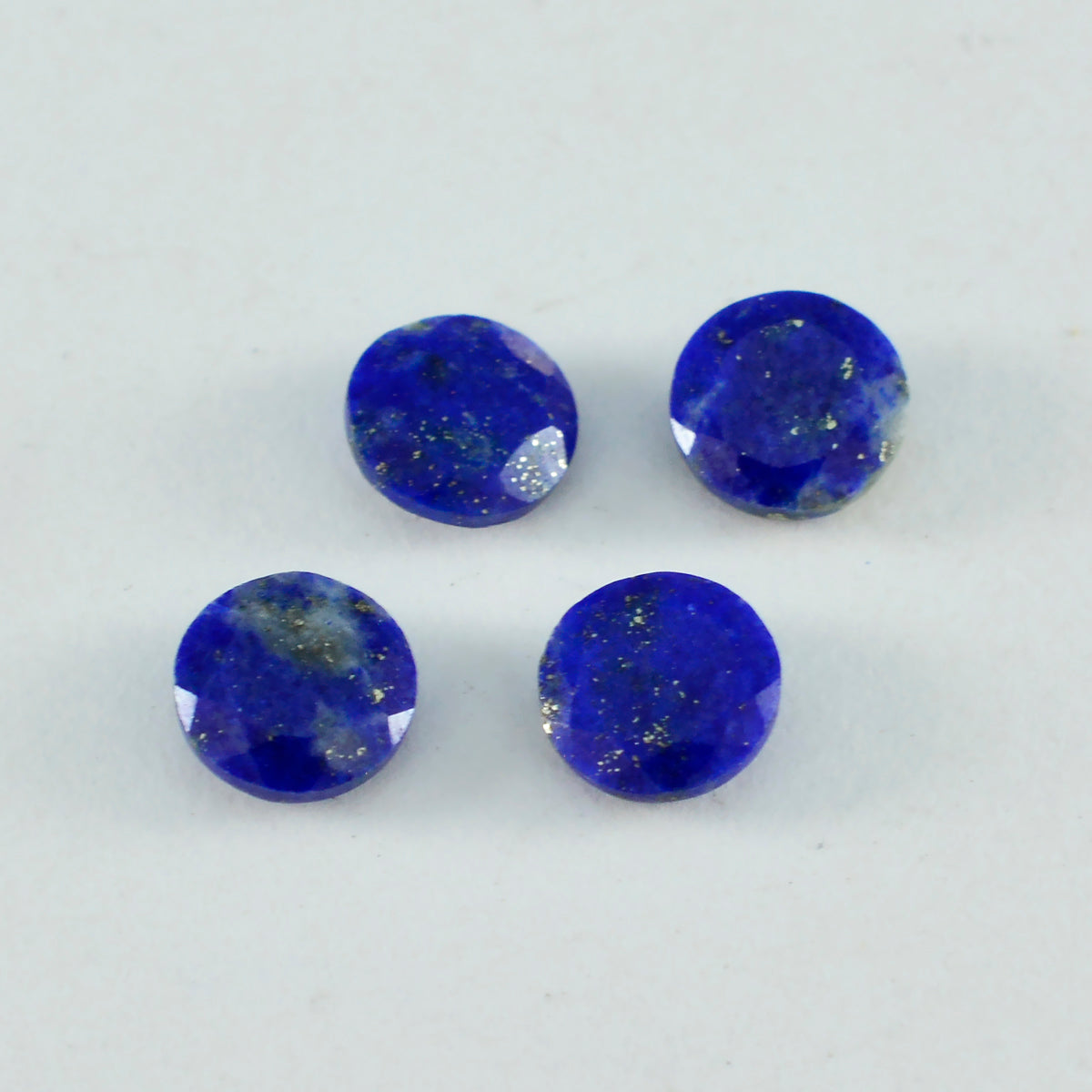 riyogems 1pc 本物のブルー ラピスラズリ ファセット 11x11 mm ラウンド形状 a1 品質の宝石