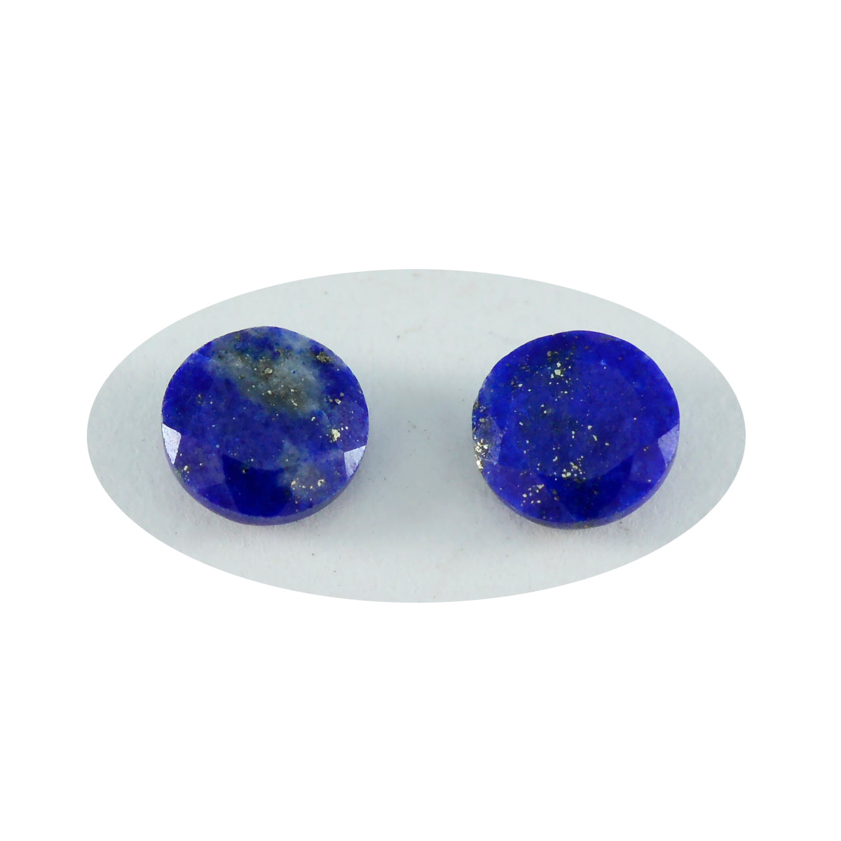 riyogems 1st äkta blå lapis lazuli facetterad 13x13 mm rund form fin kvalitetssten