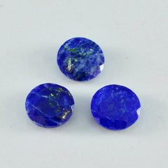 Riyogems 1 pièce lapis lazuli bleu véritable à facettes 13x13mm forme ronde pierre de belle qualité