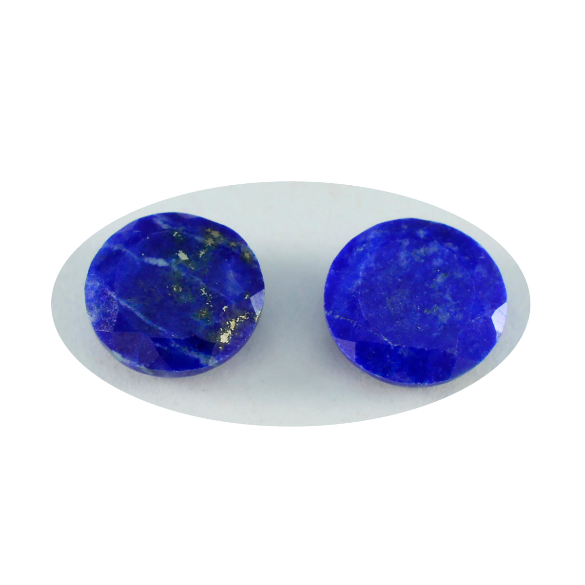 riyogems 1st äkta blå lapis lazuli facetterad 14x14 mm rund form vacker kvalitetsädelsten