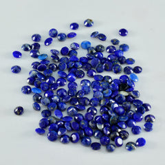 riyogems 1pc ナチュラルブルー ラピスラズリ ファセット 3x3 mm ラウンド形状の美しさの宝石