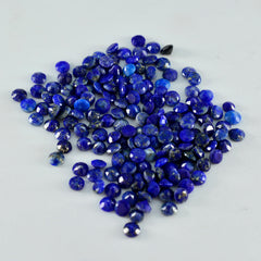 Riyogems, 1 pieza, lapislázuli azul real facetado, 4x4mm, forma redonda, gemas de increíble calidad