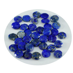 riyogems 1pc lapis-lazuli bleu naturel facetté 6x6 mm forme ronde une pierre précieuse de qualité