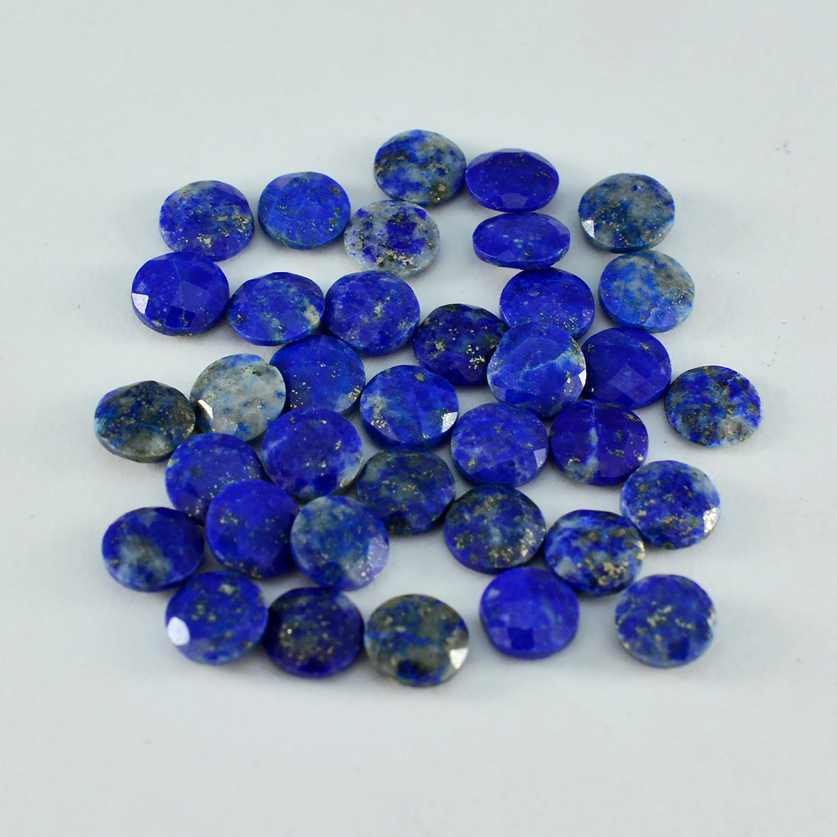 riyogems 1pc lapis-lazuli bleu naturel facetté 6x6 mm forme ronde une pierre précieuse de qualité