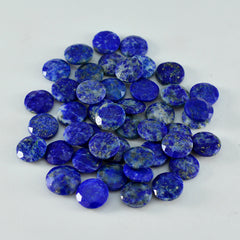 Riyogems 1 pièce de lapis-lazuli bleu véritable à facettes 7x7mm forme ronde qualité aa gemme en vrac