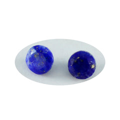 Riyogems 1 pièce de lapis-lazuli bleu véritable à facettes 8x8mm forme ronde qualité aaa pierres précieuses en vrac