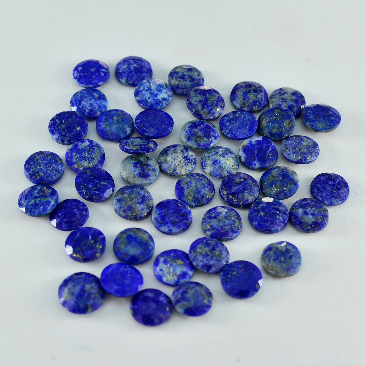 riyogems 1pc genuine blue lapis lazuli faceted 8x8 mm round shape aaa quality loose gems