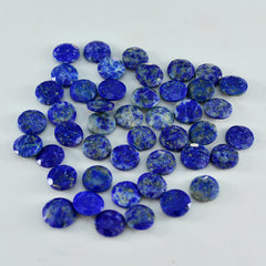 Riyogems 1 pièce de lapis-lazuli bleu véritable à facettes 8x8mm forme ronde qualité aaa pierres précieuses en vrac