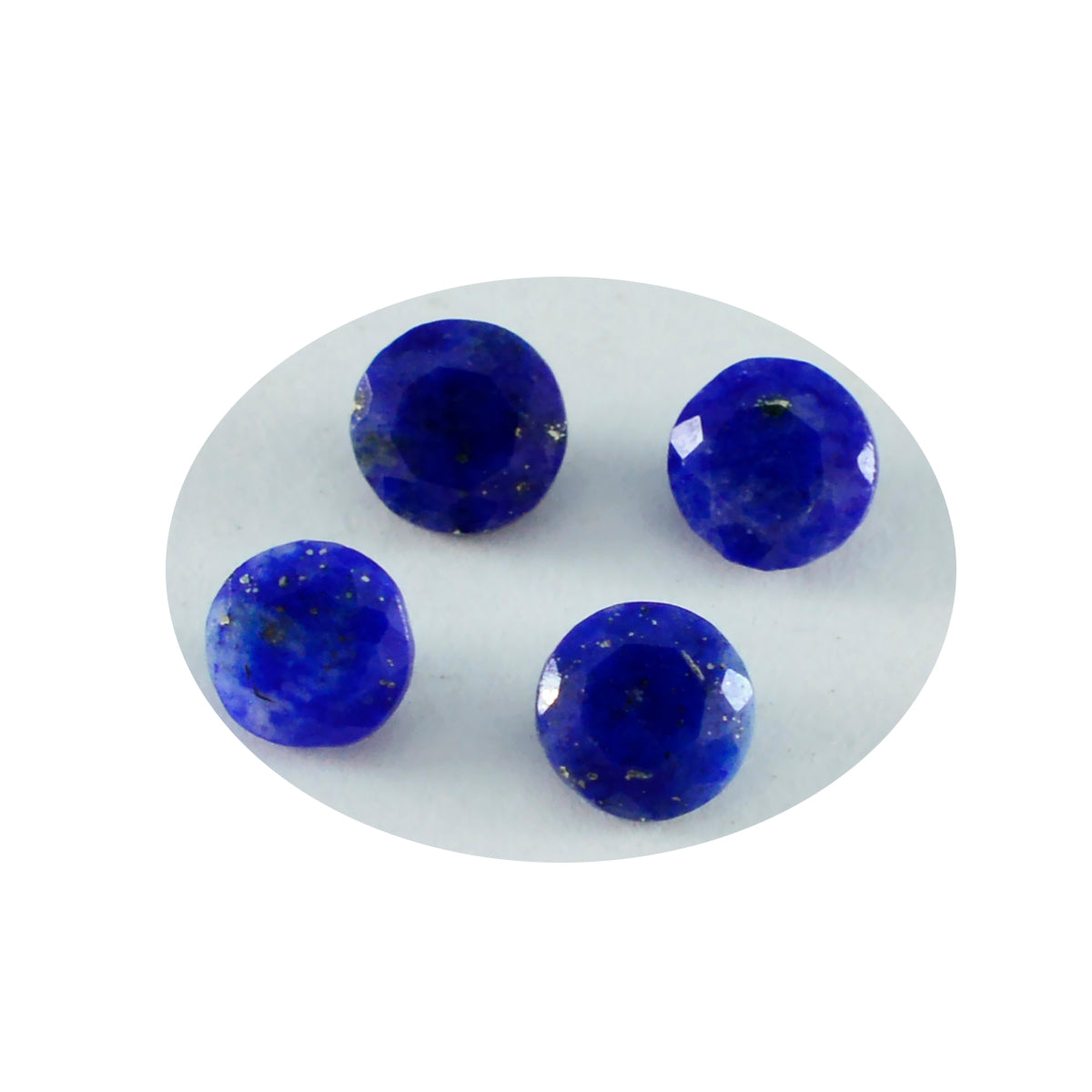 riyogems 1шт натуральный синий лазурит ограненный 9х9 мм круглая форма + качество рассыпной камень