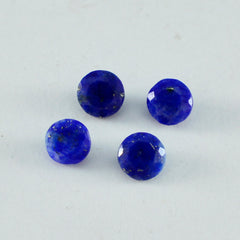 Riyogems 1 Stück natürlicher blauer Lapislazuli, facettiert, 9 x 9 mm, runde Form, A+-Qualität, loser Stein