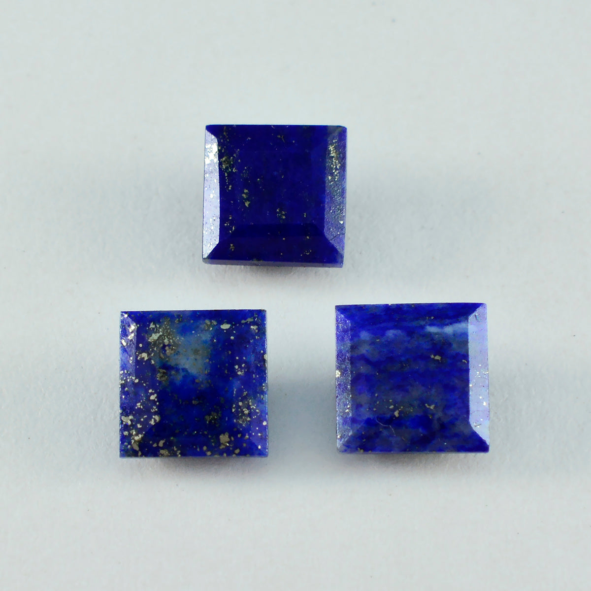 riyogems 1pc 本物のブルー ラピスラズリ ファセット 10x10 mm 正方形の形状の素敵な品質のルース宝石