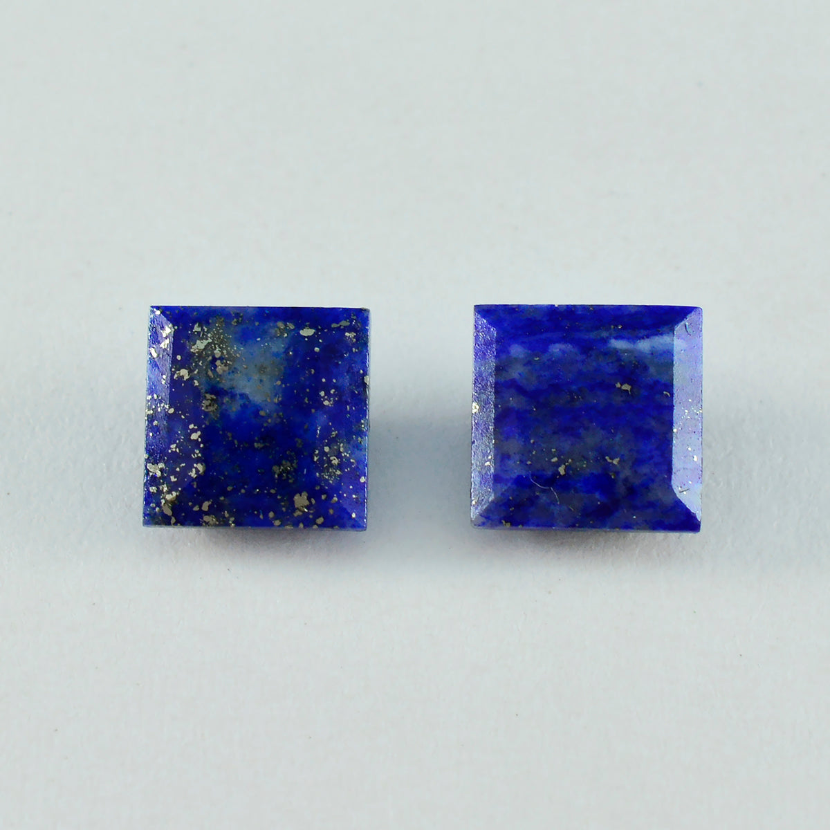 Riyogems 1 Stück natürlicher blauer Lapislazuli, facettiert, 11 x 11 mm, quadratische Form, hübsche, hochwertige lose Edelsteine